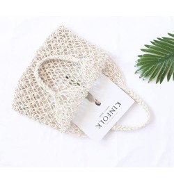 Beach Tote Bag for Women, Cotton Thread Mesh Handbag Woven Bag Summer Straw Beach Bag Hollow Shoulder Bag Beige $10.59 Should...