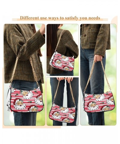 Crossbody Bags for Women Shoulder Purse Santa and Holly Handbags Stylish Clutch Purse with Chain Strap $16.19 Totes