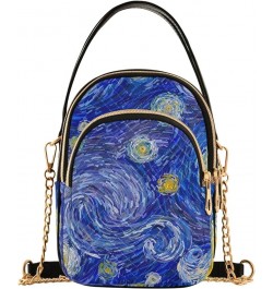 Mini Bag with Strap Glowing Moon Blue Sky Quilted Shoulder Handbag Women Leather Girls Wallet Purse Glowing Moon Blue Sky $13...