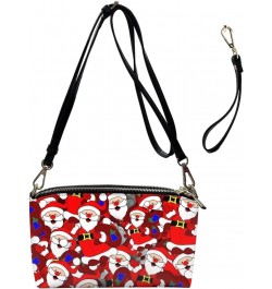 South Indian Navajo Small Crossbody Bag Womens Leather Shoulder Bag Wristlet Purse Handbag with Zipper Cute Santa Claus $15.2...