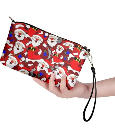 South Indian Navajo Small Crossbody Bag Womens Leather Shoulder Bag Wristlet Purse Handbag with Zipper Cute Santa Claus $15.2...