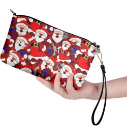 South Indian Navajo Small Crossbody Bag Womens Leather Shoulder Bag Wristlet Purse Handbag with Zipper Cute Santa Claus $15.2...