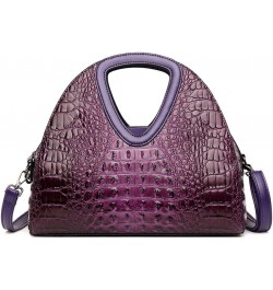 Top-handle Purse for Women Crocodile Print PU Leather Shoulder Handbag Waterproof Crossbody Bag with Adjustable Strap Purple ...