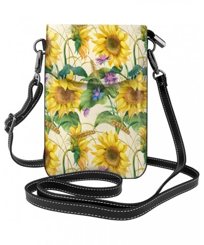 Small Crossbody Phone Bags for Women Leather Cell Phone Purse Lightweight Cell Phone Wallet Girls Shoulder Bag Sunflowers $15...