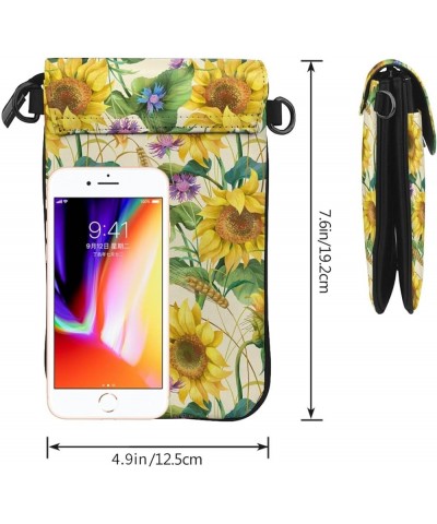 Small Crossbody Phone Bags for Women Leather Cell Phone Purse Lightweight Cell Phone Wallet Girls Shoulder Bag Sunflowers $15...