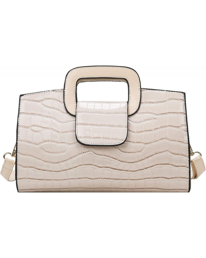 Top Handle Satchel Women Vintage Flap Tote Clutch Handbag Crossbody Shoulder Bag Purse Y-vogue Cream $19.31 Totes