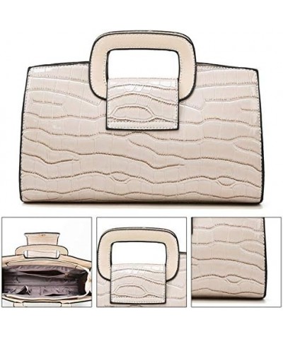 Top Handle Satchel Women Vintage Flap Tote Clutch Handbag Crossbody Shoulder Bag Purse Y-vogue Cream $19.31 Totes