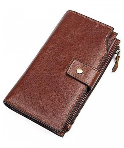 Leather Wallet Long Business Clutch Bag Leather Wallet Card Package Fashion Wipe Later Suitable for Travel Leisure for Gift $...