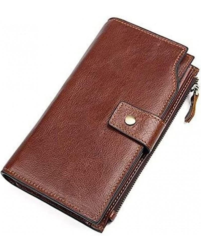 Leather Wallet Long Business Clutch Bag Leather Wallet Card Package Fashion Wipe Later Suitable for Travel Leisure for Gift $...