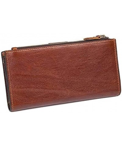 Leather Wallet Long Business Clutch Bag Leather Wallet Card Package Fashion Wipe Later Suitable for Travel Leisure for Gift $...