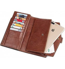 Leather Wallet Long Business Clutch Bag Leather Wallet Card Package Fashion Wipe Later Suitable for Travel Leisure for Gift $...