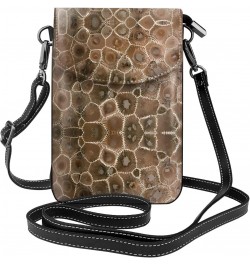 women leather Cell Phone Purse Petoskey Stone picture Multifunction,Soft, durable,Convenient for daily use and travel, Black,...