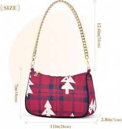 Crossbody Bags for Women Shoulder Purse Christmas Tree Red Check Handbags Stylish Clutch Purse with Chain Strap $12.30 Totes