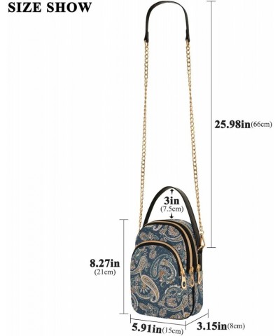 Chain Crossbody Bags for Women Indian Paisley Pattern Quilted Shoulder Crossbody Handbags Travel Cross Body Cell Phone Purses...