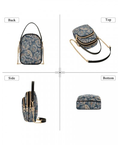 Chain Crossbody Bags for Women Indian Paisley Pattern Quilted Shoulder Crossbody Handbags Travel Cross Body Cell Phone Purses...