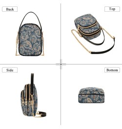 Chain Crossbody Bags for Women Indian Paisley Pattern Quilted Shoulder Crossbody Handbags Travel Cross Body Cell Phone Purses...