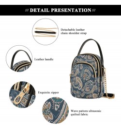 Chain Crossbody Bags for Women Indian Paisley Pattern Quilted Shoulder Crossbody Handbags Travel Cross Body Cell Phone Purses...