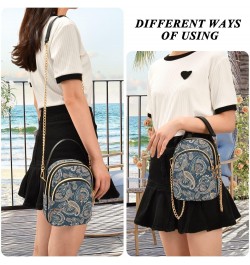 Chain Crossbody Bags for Women Indian Paisley Pattern Quilted Shoulder Crossbody Handbags Travel Cross Body Cell Phone Purses...