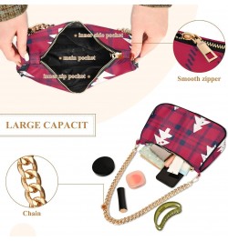 Crossbody Bags for Women Shoulder Purse Christmas Tree Red Check Handbags Stylish Clutch Purse with Chain Strap $12.30 Totes