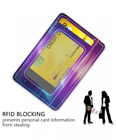 Chic Abstract Aurora Borealis Slim Minimalist Wallet Rfid Blocking Card Wallets PU Leather Front Pocket Wallets $9.53 Wallets