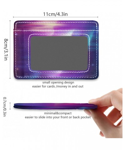 Chic Abstract Aurora Borealis Slim Minimalist Wallet Rfid Blocking Card Wallets PU Leather Front Pocket Wallets $9.53 Wallets