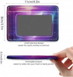 Chic Abstract Aurora Borealis Slim Minimalist Wallet Rfid Blocking Card Wallets PU Leather Front Pocket Wallets $9.53 Wallets