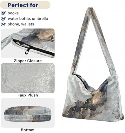 Red Christmas with Gold Snowflakes Women Shoulder Bag Tote, Hand Bag for Ladies, Autumn Handbags Marble Natural Texture $13.4...