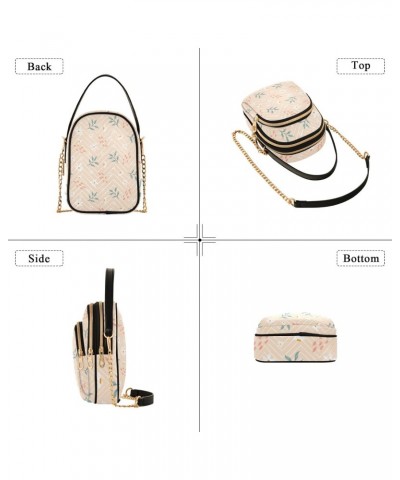 Women Crossbody Handbag Little White Flowers and Branches Quilted Chain Bag $13.77 Crossbody Bags