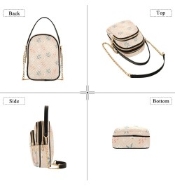 Women Crossbody Handbag Little White Flowers and Branches Quilted Chain Bag $13.77 Crossbody Bags