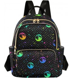 Rainbow Sun Moon and Stars Women Backpack Purse Shoulder Bag Color Small $15.51 Backpacks