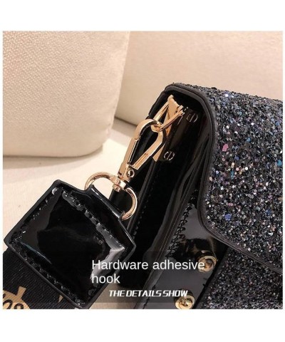 Korean Style Fashionable Sequined Personalized Rivet Wide Shoulder Strap Crossbody Small Square Bag For Women White $9.80 Sho...