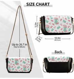 Slices Watermelon Peony Flowers Crossbody Bags for Women Shoulder Bag Leather Purse Handbag for Daily Gifts Work $21.19 Shoul...