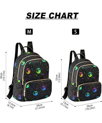 Rainbow Sun Moon and Stars Women Backpack Purse Shoulder Bag Color Small $15.51 Backpacks