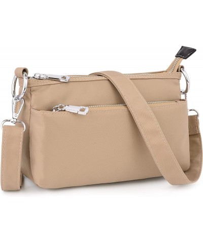 Small Crossbody Bags for Women 3 Zippers Shoulder Purse with Detachable Handle and Adjustable Strap 1246 Apricot $14.30 Cross...