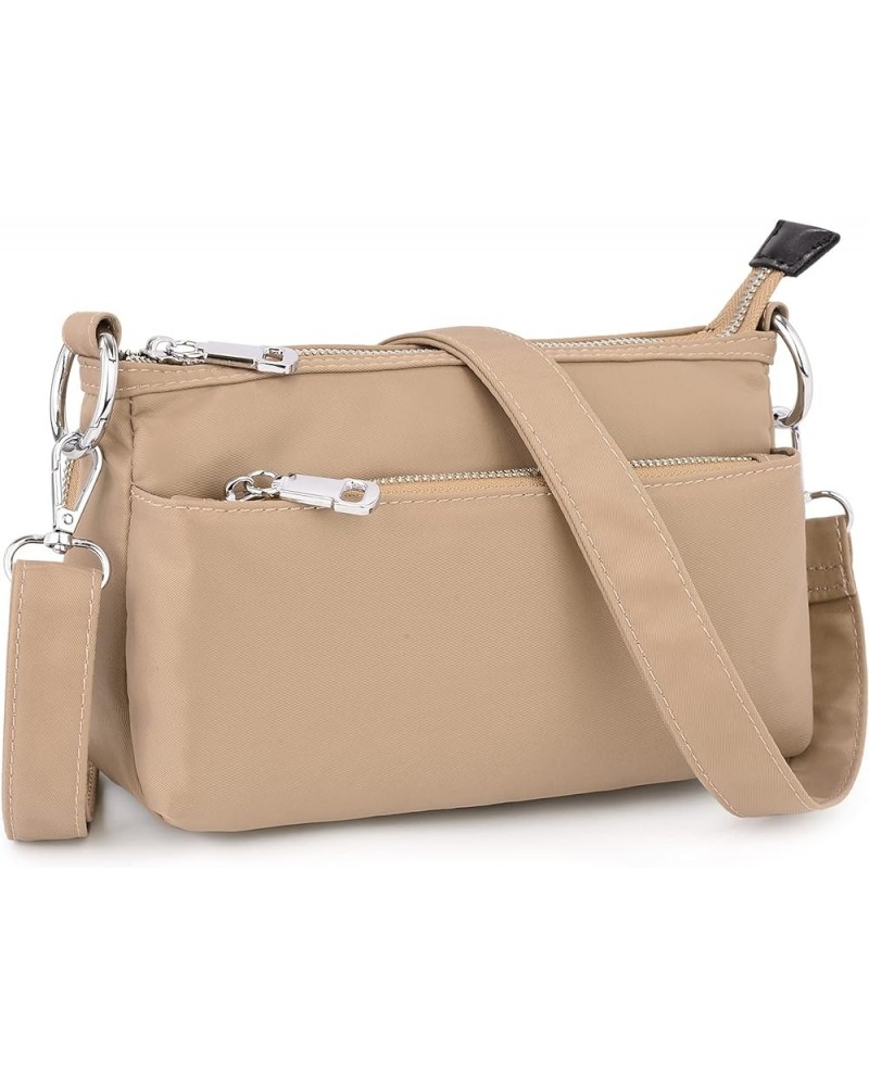 Small Crossbody Bags for Women 3 Zippers Shoulder Purse with Detachable Handle and Adjustable Strap 1246 Apricot $14.30 Cross...