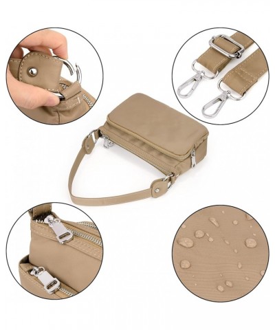 Small Crossbody Bags for Women 3 Zippers Shoulder Purse with Detachable Handle and Adjustable Strap 1246 Apricot $14.30 Cross...