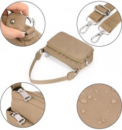 Small Crossbody Bags for Women 3 Zippers Shoulder Purse with Detachable Handle and Adjustable Strap 1246 Apricot $14.30 Cross...