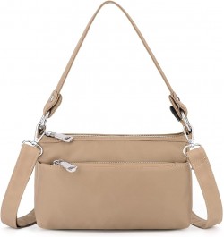 Small Crossbody Bags for Women 3 Zippers Shoulder Purse with Detachable Handle and Adjustable Strap 1246 Apricot $14.30 Cross...