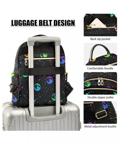 Rainbow Sun Moon and Stars Women Backpack Purse Shoulder Bag Color Small $15.51 Backpacks