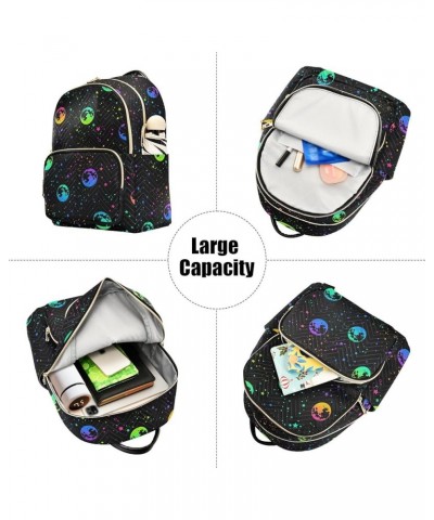 Rainbow Sun Moon and Stars Women Backpack Purse Shoulder Bag Color Small $15.51 Backpacks