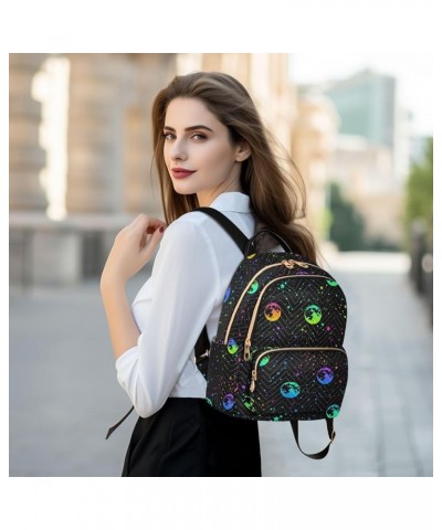 Rainbow Sun Moon and Stars Women Backpack Purse Shoulder Bag Color Small $15.51 Backpacks