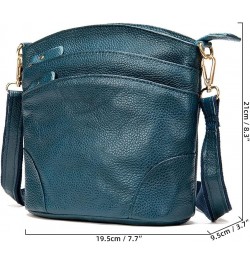 Genuine Leather Shoulder Bag Triple Zipper Pocket Crossbody Bag Retro Satchel Large Capacity Handbag Commuter Purse Coffee $2...