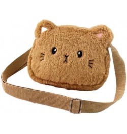 Plush Bear Crossbody Bag Cute Shoulder Bag Small Purse for Women with Zipper Closure and Adjustable Shoulder Strap Brown $9.8...