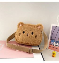 Plush Bear Crossbody Bag Cute Shoulder Bag Small Purse for Women with Zipper Closure and Adjustable Shoulder Strap Brown $9.8...