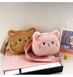 Plush Bear Crossbody Bag Cute Shoulder Bag Small Purse for Women with Zipper Closure and Adjustable Shoulder Strap Brown $9.8...