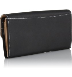 Women's Long Wallet with a Unique Texture of Natural Materials Dark Blue/White Stitching [Navy] 10901 $59.30 Wallets