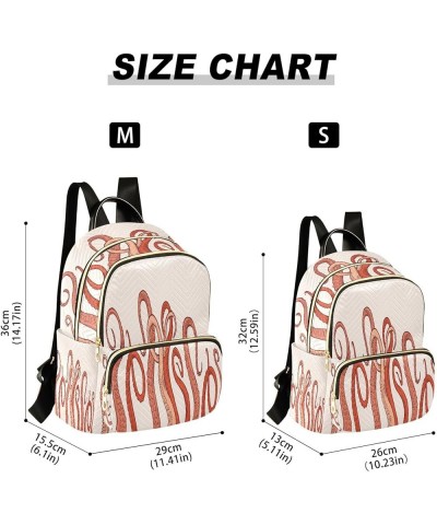 Backpack Purse for Women Red Octopus Tentacles, Mini Fashion Backpack Lightweight Casual Daypack Shoulder Bag Travel Backpack...