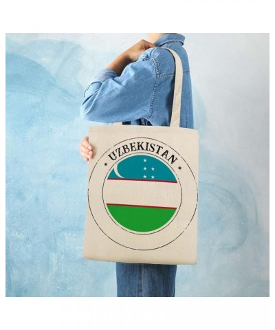 Uganda Flag Tote Bag National Flag Canvas Tote Bag with Handle Cute Book Bag Shopping Shoulder Bag for Women Girls Uzbekistan...