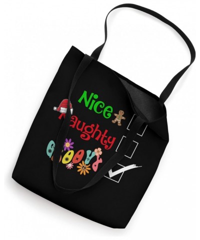 Nice Naughty Groovy Funny Christmas Pyjama Pjs Hippie Flower Tote Bag $10.53 Totes