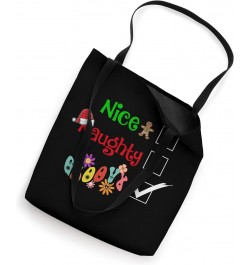 Nice Naughty Groovy Funny Christmas Pyjama Pjs Hippie Flower Tote Bag $10.53 Totes